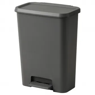 IKEA KNÖCKLA Cos pedala, gri inchis, 50 l