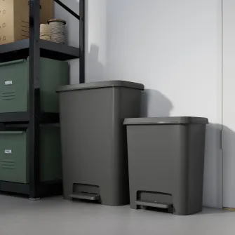 IKEA KNÖCKLA Cos pedala, gri inchis, 50 l