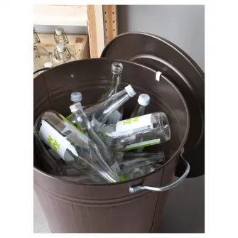IKEA KNODD Cos cu capac, gri, 40 l