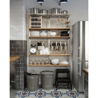IKEA KNODD Cos cu capac, gri, 40 l