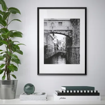 IKEA KNOPPÄNG Rama, negru, 50x70 cm