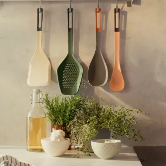 IKEA KNORRHANE Lingura de gatit, portocaliu deschis/rosu inchis, 33 cm