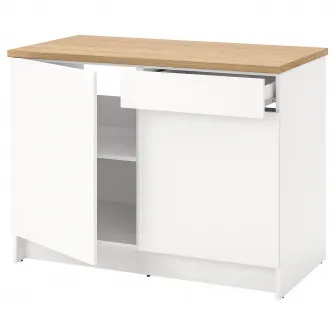 IKEA KNOXHULT Corp baza cu usi + sertar, alb, 120 cm