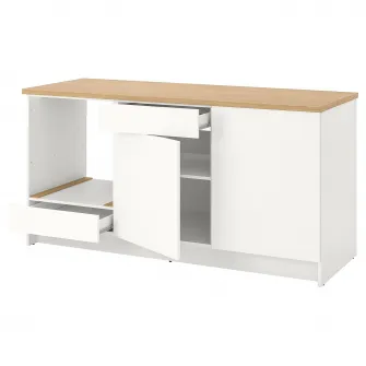 IKEA KNOXHULT Corp baza cu usi + sertar, alb, 180 cm