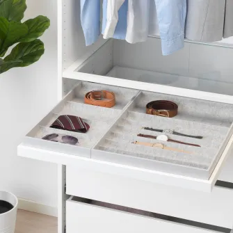 IKEA KOMPLEMENT Organizator 4 compartimente, gri, 15x53x5 cm
