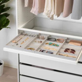 IKEA KOMPLEMENT Organizator bijuterii, gri, 25x53x5 cm