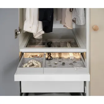 IKEA KOMPLEMENT Organizator bijuterii, gri, 25x53x5 cm