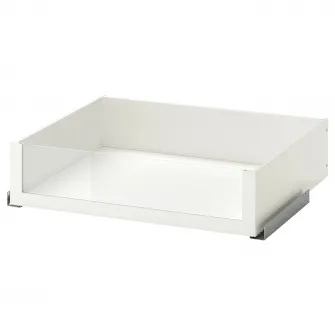 IKEA KOMPLEMENT Sertar cu front de sticla, alb, 75x58 cm