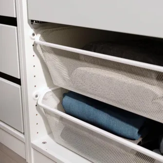 IKEA KOMPLEMENT Cos metalic, alb, 100x58 cm
