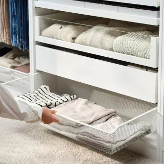 IKEA KOMPLEMENT Cos metalic, alb, 100x58 cm