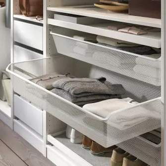 IKEA KOMPLEMENT Cos metalic, alb, 100x58 cm