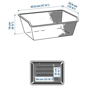 IKEA KOMPLEMENT Cos metalic, alb, 50x35 cm
