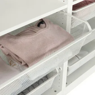 IKEA KOMPLEMENT Cos metalic, alb, 75x35 cm