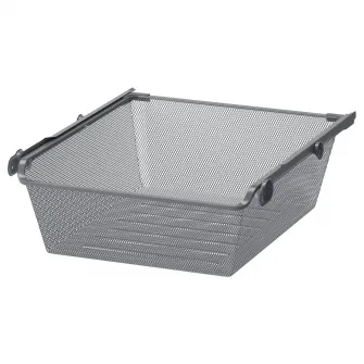 IKEA KOMPLEMENT Cos metalic+sina culisanta, gri inchis, 50x58 cm