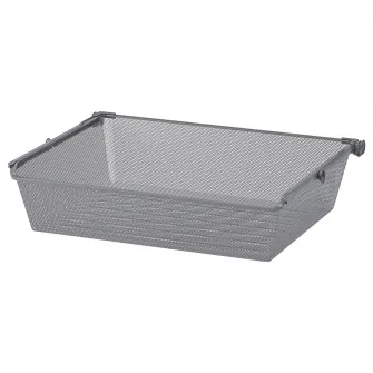 IKEA KOMPLEMENT Cos metalic+sina culisanta, gri inchis, 75x58 cm