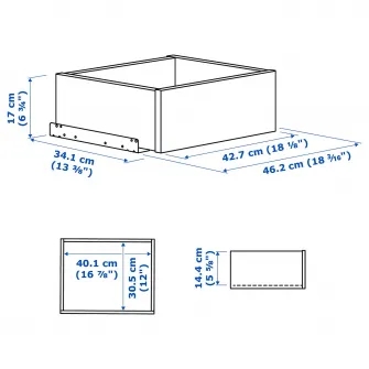 IKEA KOMPLEMENT Sertar, alb, 50x35 cm