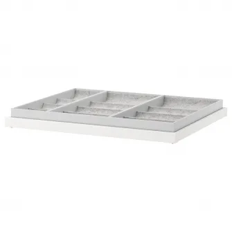 IKEA KOMPLEMENT Tava culisanta cu organizator, alb, 75x58 cm