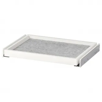 IKEA KOMPLEMENT Tava extensibila+protectie sertar, alb/gri, 50x35 cm