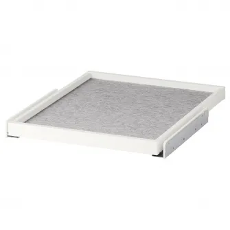 IKEA KOMPLEMENT Tava extensibila+protectie sertar, alb/gri, 50x58 cm
