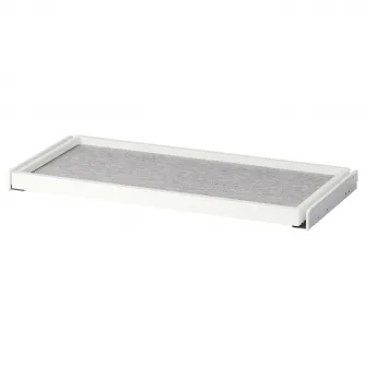 IKEA KOMPLEMENT Tava extensibila+protectie sertar, alb/gri, 75x35 cm