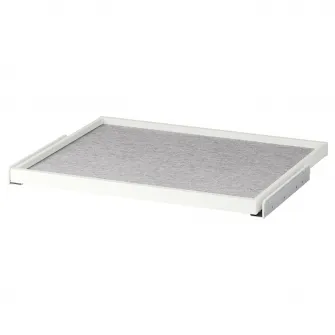 IKEA KOMPLEMENT Tava extensibila+protectie sertar, alb/gri, 75x58 cm