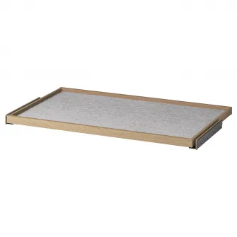 IKEA KOMPLEMENT Tava extensibila+protectie sertar, aspect stejar antichizat/gri, 100x58 cm
