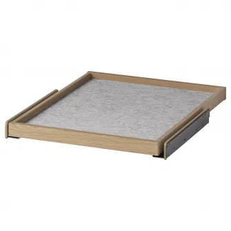 IKEA KOMPLEMENT Tava extensibila+protectie sertar, aspect stejar antichizat/gri, 50x58 cm