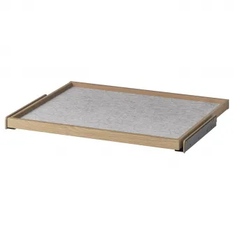 IKEA KOMPLEMENT Tava extensibila+protectie sertar, aspect stejar antichizat/gri, 75x58 cm