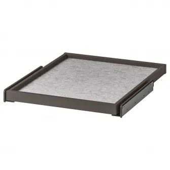 IKEA KOMPLEMENT Tava extensibila+protectie sertar, gri inchis/gri, 50x58 cm