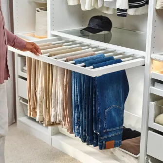 IKEA KOMPLEMENT Umeras pantaloni culisant, alb, 100x58 cm
