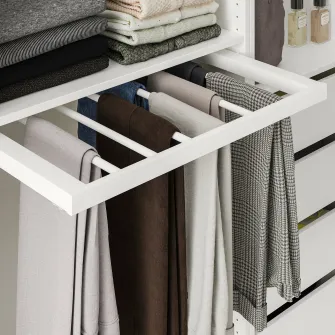 IKEA KOMPLEMENT Umeras pantaloni culisant, alb, 75x58 cm