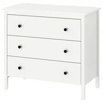 IKEA KOPPANG Comoda 3 sertare, alb, 90x83 cm