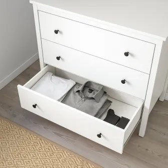 IKEA KOPPANG Comoda 3 sertare, alb, 90x83 cm