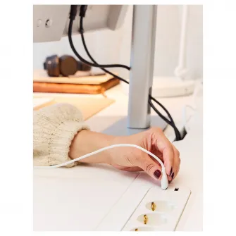 IKEA KOPPLA Prelungitor 4 prize+2 porturi USB, alb, 3.0 m