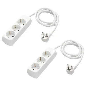 IKEA KOPPLA Prelungitor, cu impamantare/alb, 1.5 m