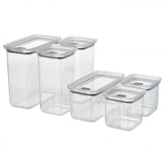 IKEA KORALLVIPPA Recipient cu capac, set 6 buc, trnsp