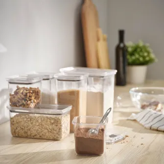 IKEA KORALLVIPPA Recipient cu capac, set 6 buc, trnsp