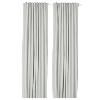 IKEA KORGMOTT Draperii opace, 2buc., alb/rjns, 145x300 cm
