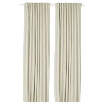 IKEA KORGMOTT Draperii opace, 2buc., bej/rjns, 145x300 cm