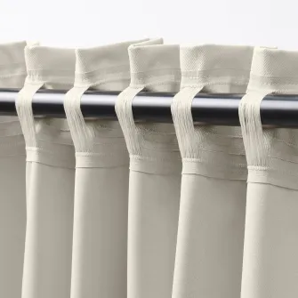 IKEA KORGMOTT Draperii opace, 2buc., bej/rjns, 145x300 cm