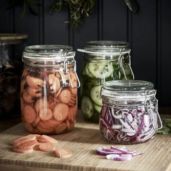 IKEA KORKEN Borcan cu capac, sticla transparenta, 0.5 l