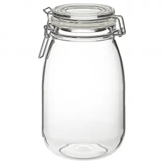 IKEA KORKEN Borcan cu capac, sticla transparenta, 1.8 l
