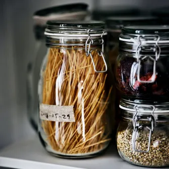 IKEA KORKEN Borcan cu capac, sticla transparenta, 1.8 l