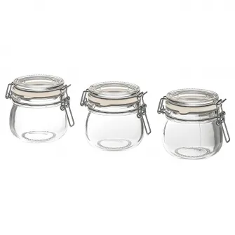 IKEA KORKEN Borcan cu capac, sticla transparenta, 13 cl