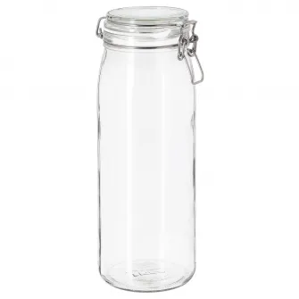 IKEA KORKEN Borcan cu capac, sticla transparenta, 2 l