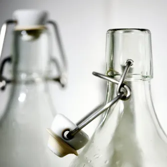 IKEA KORKEN Sticla cu dop, sticla transparenta, 1 l