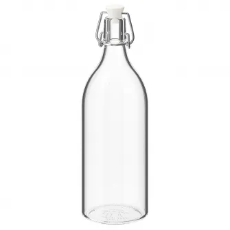 IKEA KORKEN Sticla cu dop, sticla transparenta, 1 l
