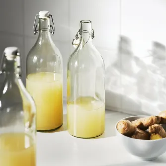 IKEA KORKEN Sticla cu dop, sticla transparenta, 1 l