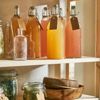 IKEA KORKEN Sticla cu dop, sticla transparenta, 1 l