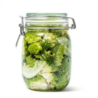 IKEA KORKEN Borcan cu capac, sticla transparenta, 1 l